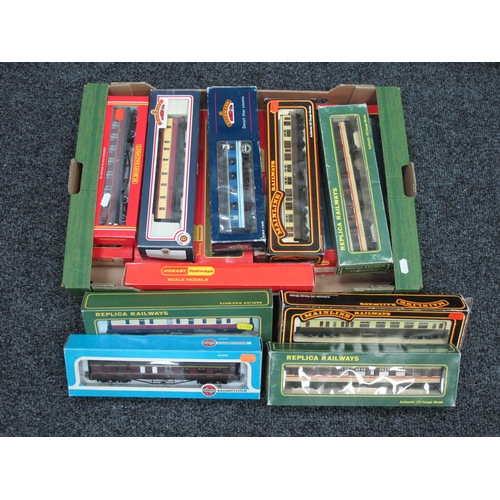 802 - Sixteen OO Gauge Outline British Coaches by Hornby, Mainline, Bachmann and other, boxed.