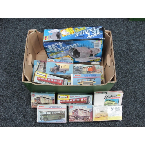 818 - A Quantity of Predominantly Plastic Model Kits by KeilKraft, Kitmaster, Airfix and other, all unchec... 