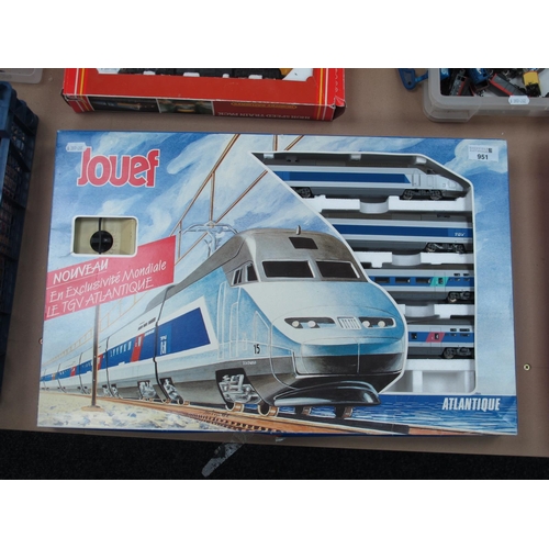 951 - Jouef HO Gauge #7420 TGV Atlantique Train Pack comprising of Power Car, Dummy Car, Two Coaches (One ... 