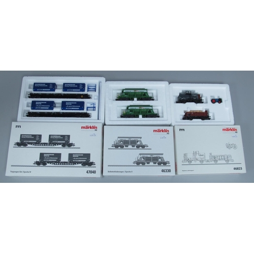 960 - Three Marklin HO Gauge Wagon Packs comprising of #47040, #46330, #46823, boxed.