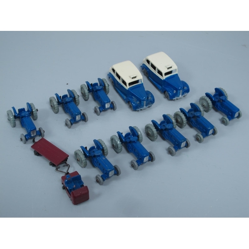 962 - Eleven Orginal Dinky Toys 'Dublo' Diecast Model Vehicles comprising of Eight Tractors, Two Austin Ta... 