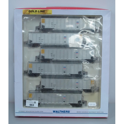 963 - Walthers 'Goldline' HO Gauge Outline American #932-5340 UP Wagon Pack (6 Wagons), boxed.