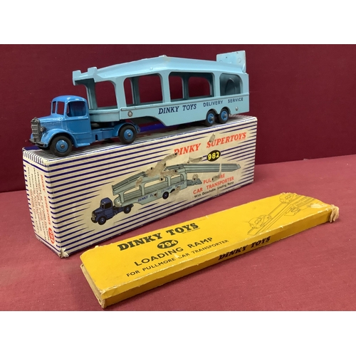 795 - Dinky Toys No 982 Pullmore Car Transporter, overall good, good plus, some chipping to edges, ramp pr... 