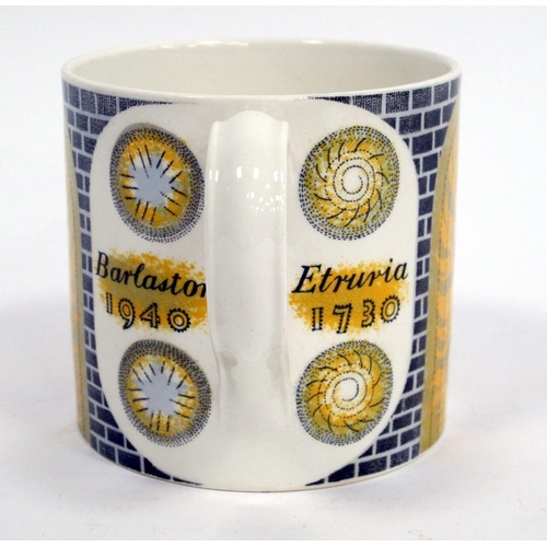 1080 - Eric Ravilious for Wedgwood Commemorative Pottery Mug, to celebrate the move in 1940 from Etruria to... 