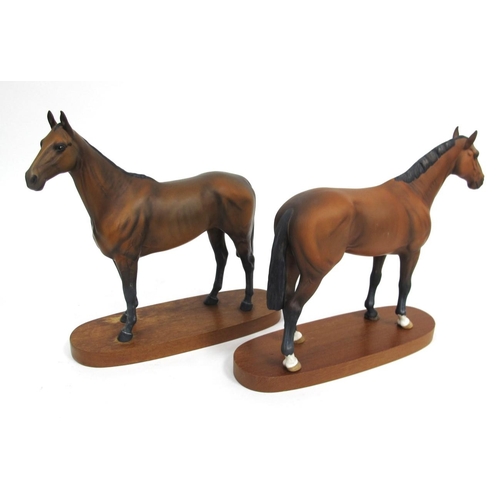 1109 - Beswick 'Arkle' Connoisseur Model Racehorse, with matt finish, on a wood base, printed marks, 30cm h... 