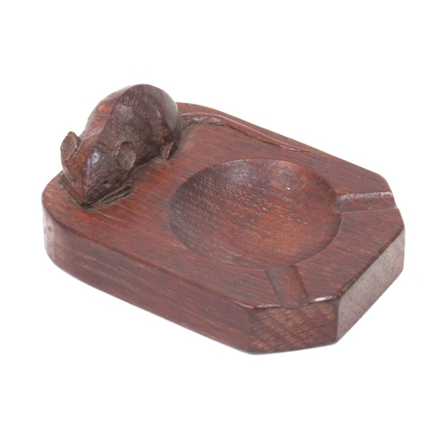 1303 - A Robert 'Mouseman' Thompson Ashtray, of rectangular form with carved mouse signature, 9.5cm long.