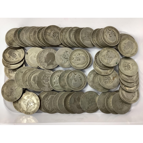 477 - Collection Of Pre 1947 Silver One Shillings, total weight 400g.