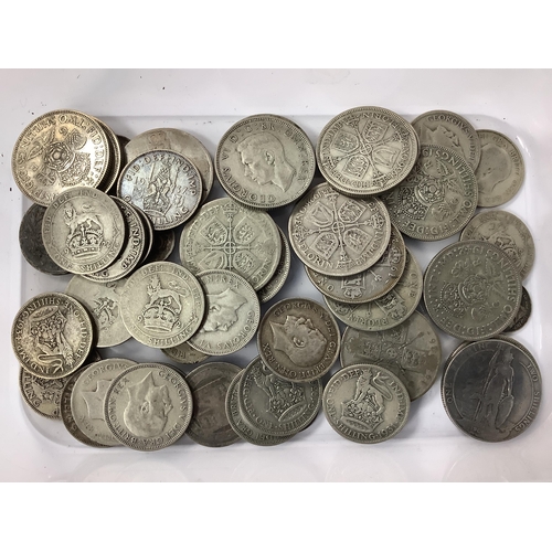 497 - GB Pre 1947 And XIX Century Silver Coins, including Florins, Shillings, Threepences etc, total weigh... 