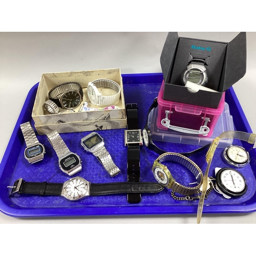 13 - A Collection of Assorted Wristwatches, including Swatch Automatic, with visible movement and date ap... 