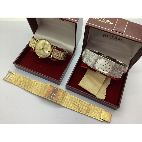20 - Rotary; 17 Jewels Incabloc Gilt Coloured Gent's Wristwatch, Swiss made in original box, gilt coloure... 