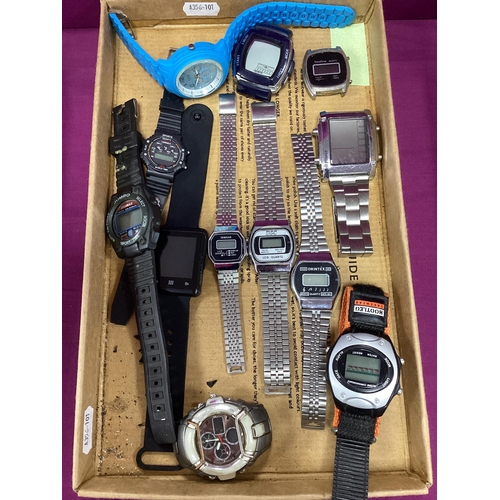 28 - A Collection of Modern Gent's Wristwatches and Spare Parts, to include LCD screen, Yamaha, TrendTime... 