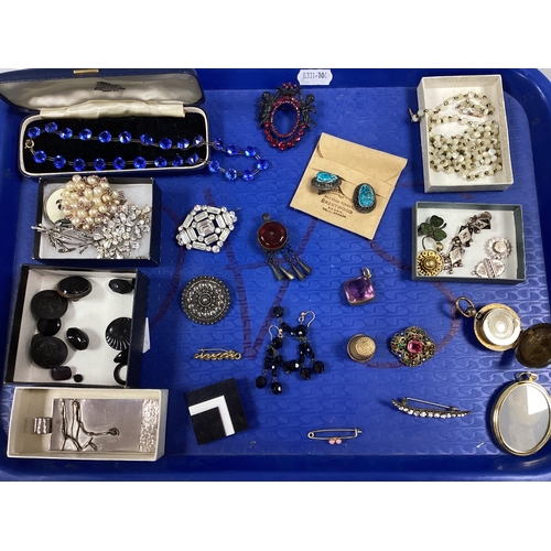 36 - A Collection of Vintage and Later Costume Jewellery, including an allover claw set necklace, of unif... 