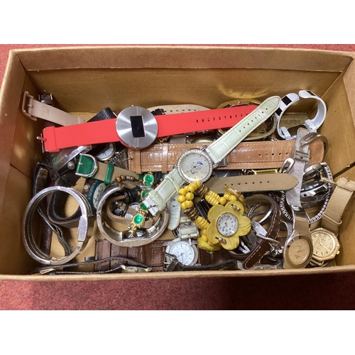 50 - A Collection of Modern Wristwatches, to include Lorus, Disney, Swiss Line, Terrain etc :- One Box
