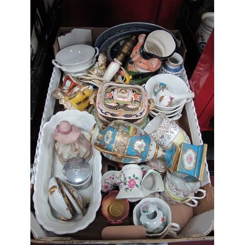 1028 - Noritake Urn, XIX Century Derby style sucrier, Wedgwood tableware, etc:- One Box.