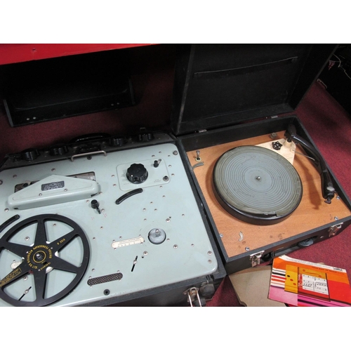 1044 - Tannoy Gramophone Unit Type G/4GS/C Having Gerrard Turntable. Wearite Ferrograph recorder (2)