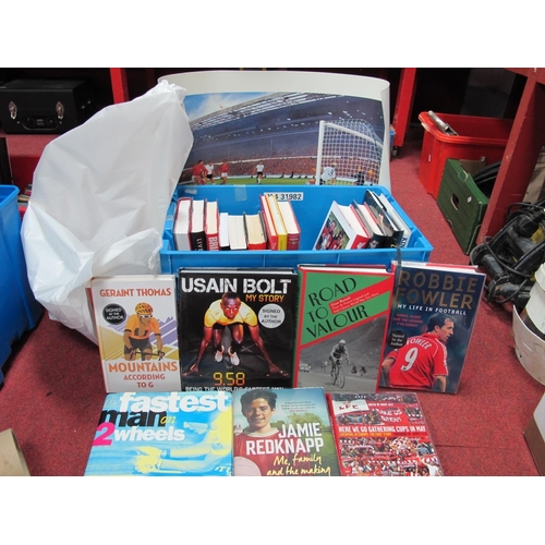 1060 - Books - many Liverpool FC related including autobiographies, Luis Suarez, Robbie Fowler. Other cycli... 