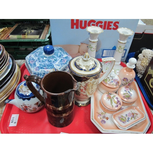 1129 - A quantity of mixed ceramics to include a Noritake coffee pot, six piece dressing table set, pair of... 