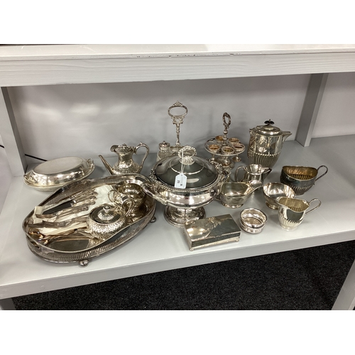 25 - A Mixed Lot of Assorted Plated Ware, including Hukin & Heath tea ware of textured finish, a twin han... 