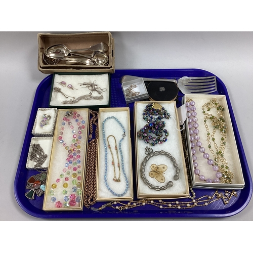 42 - A Mixed Lot of Assorted Costume Jewellery, including bead necklaces, twisted bangle, gilt and rose g... 