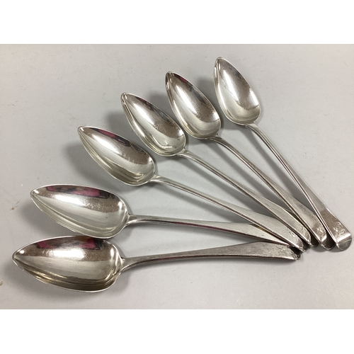 68 - A Matched Set of Six Hallmarked Silver Old English Pattern Table Spoons, EL, London 1804, 1805, init... 