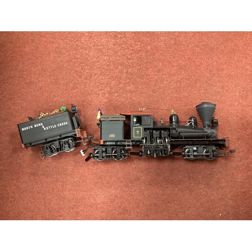 363 - Spectrum 'G' Gauge/10mm USA Outline Unboxed Three Truck (Bogie) Wood Burning Steam Shay Locomotive, ... 