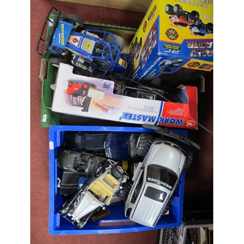 386 - A Collection of Radio and Remote Controlled Model Vehicles by Dickie, Radio Shack and other, Slot Ca... 