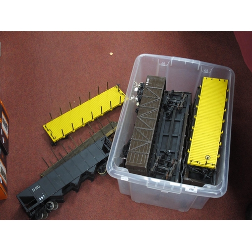 418 - Ten 'G' Gauge Unboxed Items of Bogie Rolling Stock, by 