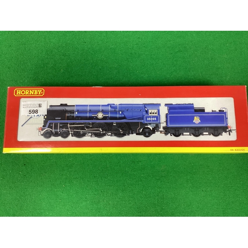 598 - Hornby (Ch) Ref No ~R2171 Boxed 4-6-2 Merchant Navy Class Steam Locomotive, with six wheel tender, 