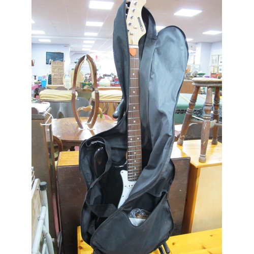 1190 - Acoustic Solutions Electric Guitare, with lead and accessories, in case plus stand
