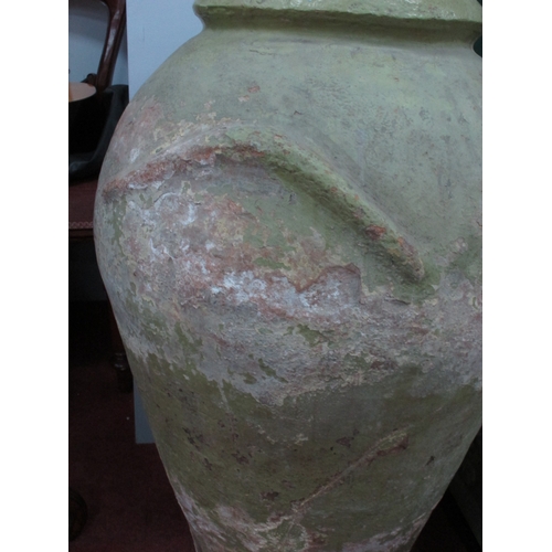 1177 - Terracotta Painted Urn, 85cm high.