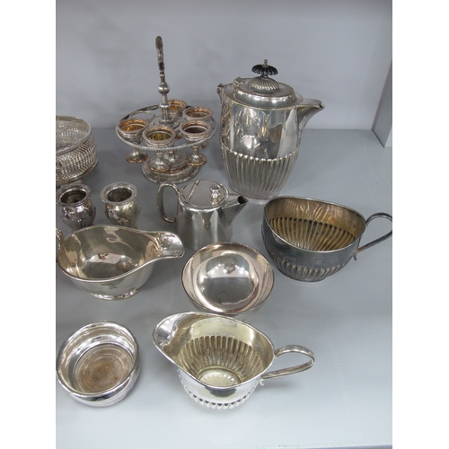 25 - A Mixed Lot of Assorted Plated Ware, including Hukin & Heath tea ware of textured finish, a twin han... 