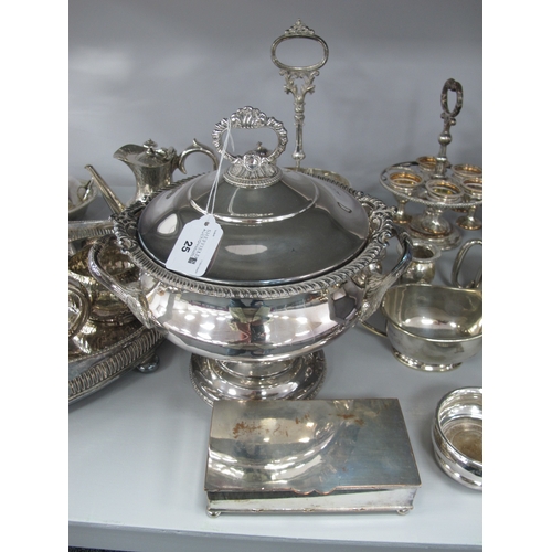 25 - A Mixed Lot of Assorted Plated Ware, including Hukin & Heath tea ware of textured finish, a twin han... 