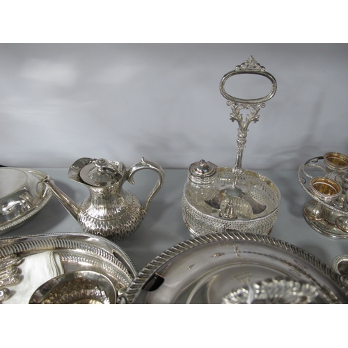 25 - A Mixed Lot of Assorted Plated Ware, including Hukin & Heath tea ware of textured finish, a twin han... 