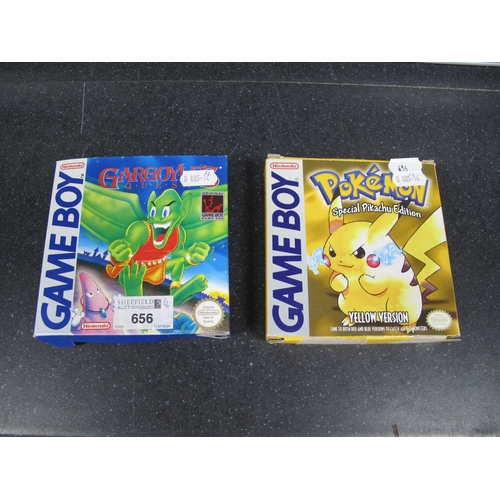 656 - Two Nintendo Game Boy Game Cartridges. Pokémon Special Pikachu Edition, 'Yellow Version' (damage to ... 