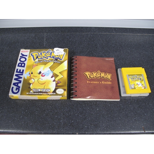 656 - Two Nintendo Game Boy Game Cartridges. Pokémon Special Pikachu Edition, 'Yellow Version' (damage to ... 