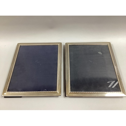 127 - A Matched Pair of Large Modern Hallmarked Silver Mounted Rectangular Photograph Frames, RC, Sheffiel... 