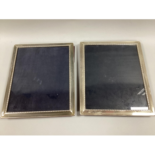 128 - A Pair of Large Modern Hallmarked Silver Mounted Rectangular Photograph Frames, RC, Sheffield 1998, ... 