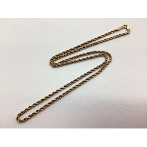 189 - A 9ct Gold Ropetwist Chain, (2grams).