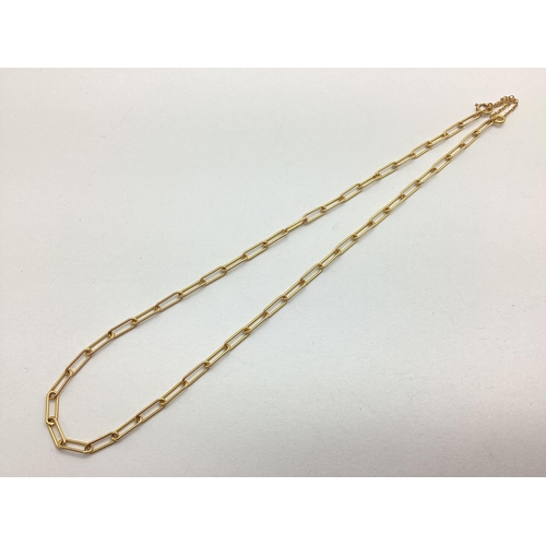 196 - A Dainty Paperclip Link Necklace, with safety chain, stamped 