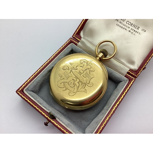 271 - D Glasgow; An 18ct Gold Cased Openface Pocket Watch, the signed white dial with black Roman numerals... 