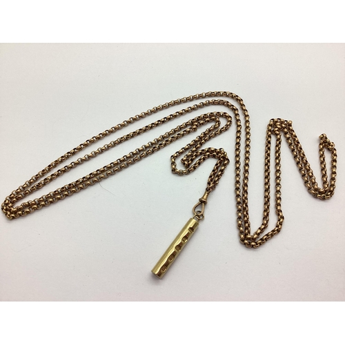 300 - A Vintage Faceted Belcher Link Guard / Muff Chain, stamped 