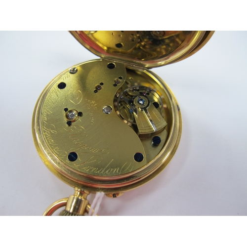 271 - D Glasgow; An 18ct Gold Cased Openface Pocket Watch, the signed white dial with black Roman numerals... 