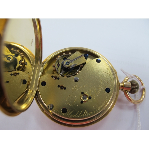 271 - D Glasgow; An 18ct Gold Cased Openface Pocket Watch, the signed white dial with black Roman numerals... 