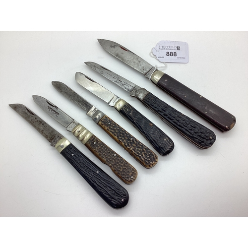 888 - Single Blade Folding Knives, including Venture HM Slater, Wards Sheffield, Rodgers Cutlers to His Ma... 