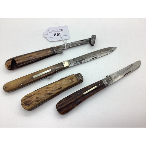 895 - Single Blade Folding Knife, blade stamped 