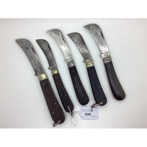 898 - Pruning Knives, including T. Turner & Co, George Butler & Co, H.M. Slater Venture, J. Howarth Sheffi... 