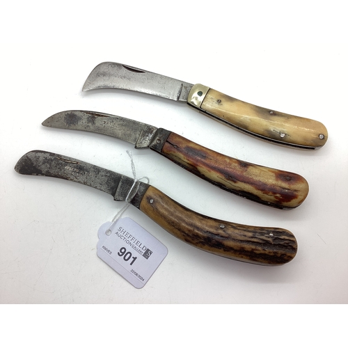 901 - Single Blade Folding Pruning Knife, blade stamped 