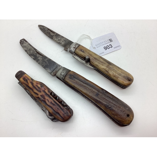 903 - Single Blade Folding Knife, (indistinctly stamped 