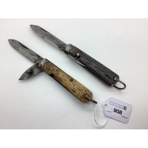 908 - Two Blade Folding Pocket Knife, blade stamped 
