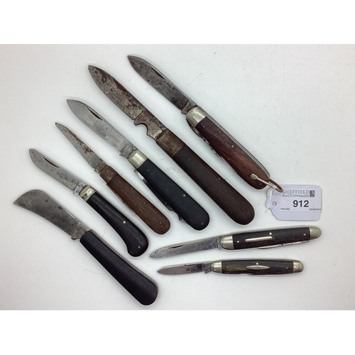 912 - Folding Pocket Knives, including Wostenholm, I.XL George Wostenholm, John Watts (Sheffield), Kutmast... 